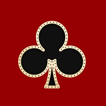 Playing cards symbols animation clubs rotation isolated on red