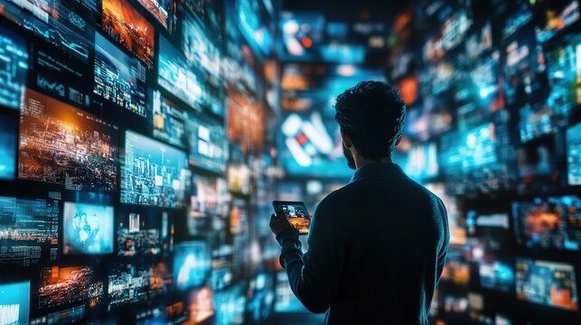 A digital content marketing strategy being visualized, with focus on storytelling across different media formats