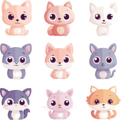 A collection of adorable vector icons 