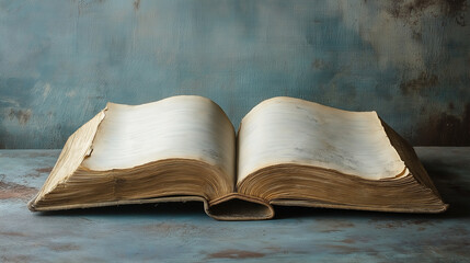 Open Book of Life, a visual representation of an open book, with blank pages ready to be written for the new year, symbolizing new beginnings, with copy space, Rosh Hashana