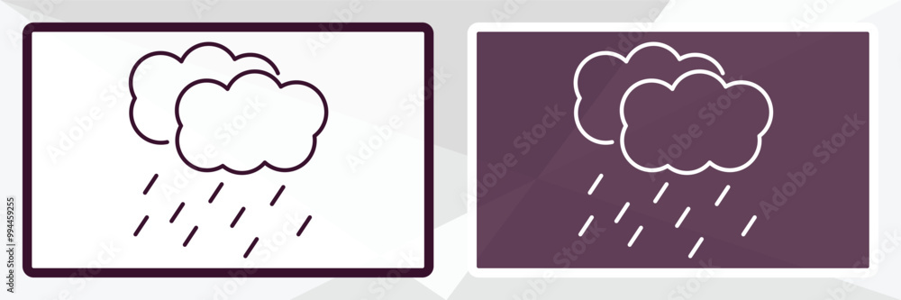 Poster steady rain outline icon. linear vector from weather concept. thin line white and black steady rain 