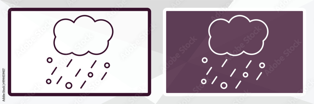 Poster hail outline icon. linear vector from weather concept. thin line white and black hail icon isolated 