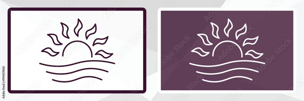 Poster dawn outline icon. linear vector from weather concept. thin line white and black dawn icon isolated 