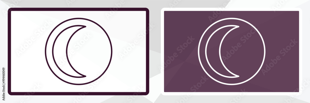 Poster first quarter outline icon. linear vector from weather concept. thin line white and black first quar