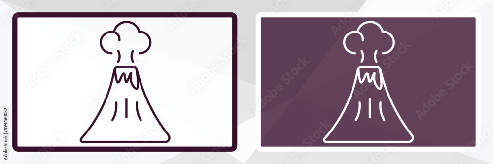 Poster eruption outline icon. linear vector from weather concept. thin line white and black eruption icon i