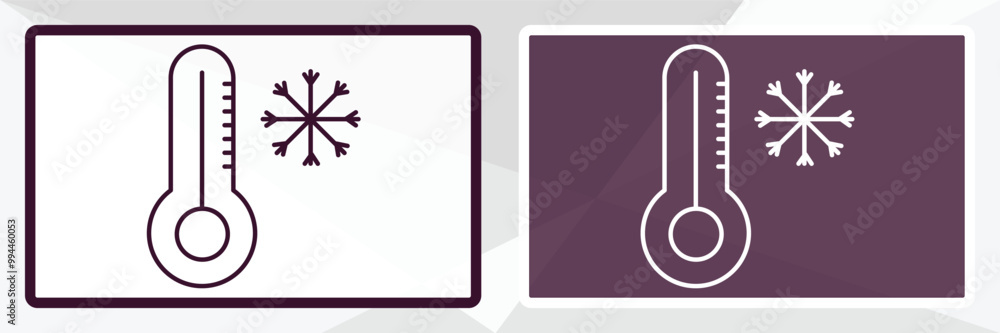 Poster freezing outline icon. linear vector from weather concept. thin line white and black freezing icon i