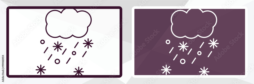 Poster snow storms outline icon. linear vector from weather concept. thin line white and black snow storms 