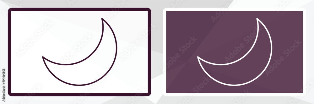 Aufkleber waxing moon outline icon. linear vector from weather concept. thin line white and black waxing moon 