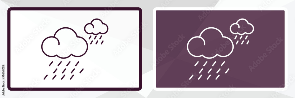 Aufkleber drizzle outline icon. linear vector from weather concept. thin line white and black drizzle icon iso