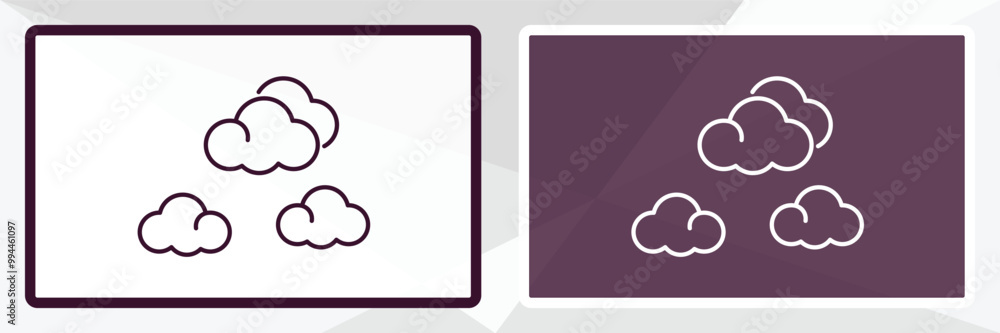 Aufkleber clouds outline icon. linear vector from weather concept. thin line white and black clouds icon isola