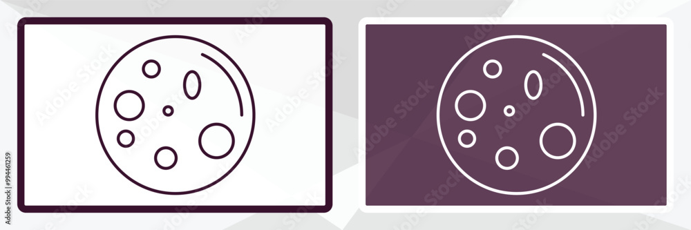 Poster full moon outline icon. linear vector from weather concept. thin line white and black full moon icon