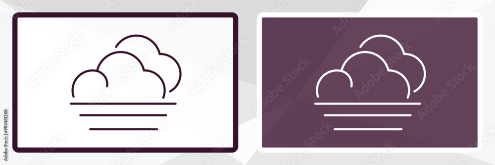 Poster foggy outline icon. linear vector from weather concept. thin line white and black foggy icon isolate