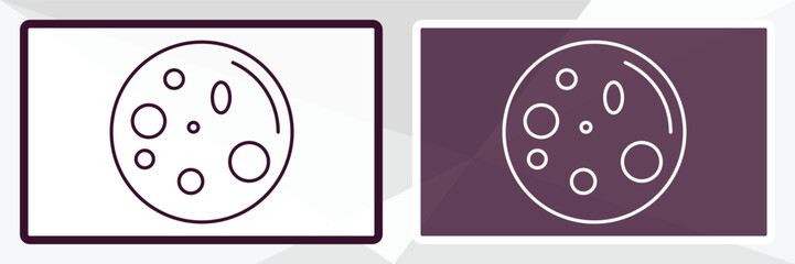 full moon outline icon. Linear vector from weather concept. Thin line white and black full moon icon isolated on white and dark background