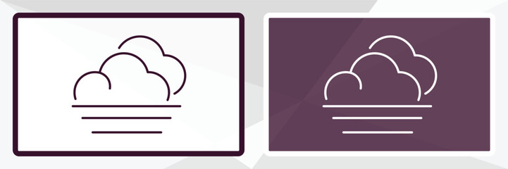 foggy outline icon. Linear vector from weather concept. Thin line white and black foggy icon isolated on white and dark background