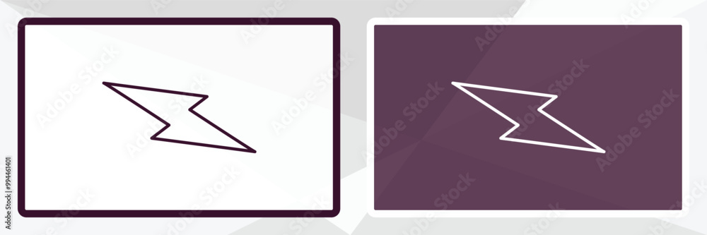 Poster lightning outline icon. linear vector from weather concept. thin line white and black lightning icon