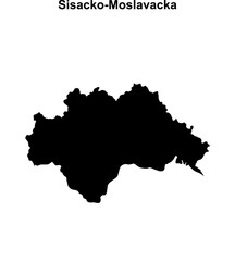 Sisacko-Moslavacka county blank outline map