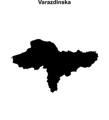 Varazdinska county blank outline map