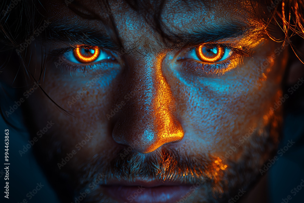 Aufkleber a photographer using a ring light to create a perfect circular reflection in the subject's eyes. con