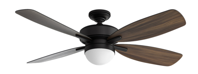 Ceiling fan with wooden blades, isolated home appliance, vintage style ventilator, propeller for air circulation, cool breeze generator, interior cooling solution