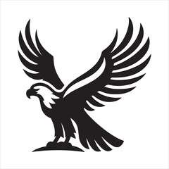 Flying Eagle Illustration in Silhouette