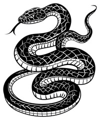 Fototapeta premium PNG Intricate black snake illustration