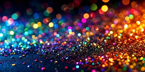 Fototapeta premium Sparkling Glitter Black Background for Elegant Designs, Textures, and Creative Projects in High Resolution