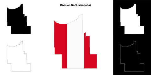 Division No 9 (Manitoba) outline map set