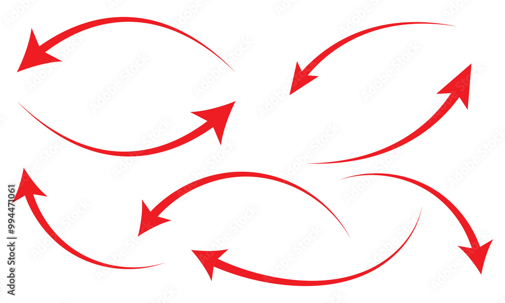 Aufkleber curved arrow icon vector set. collection of colorful right direction arrows symbol design.