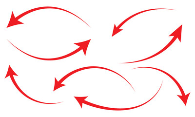 Curved arrow icon vector set. Collection of colorful right direction arrows symbol design.