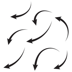 Curved arrow icons. curved arrows set. arrow symbol collection. vector