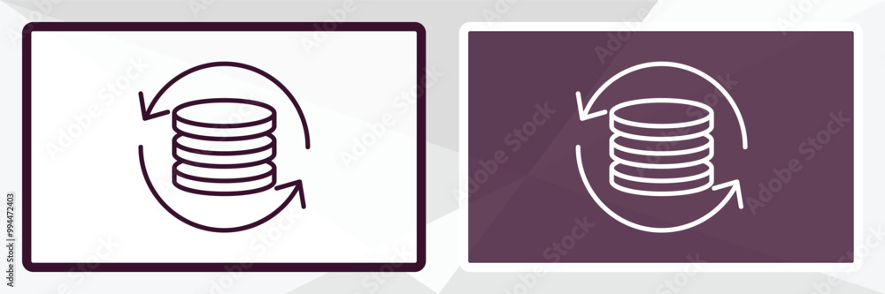 Poster back up outline icon. linear vector from user interface concept. thin line white and black back up i