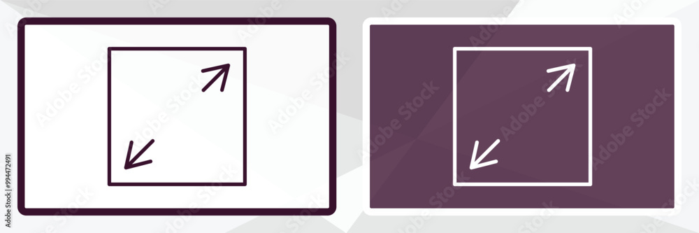 Poster size outline icon. linear vector from user interface concept. thin line white and black size icon is