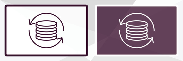 back up outline icon. Linear vector from user interface concept. Thin line white and black back up icon isolated on white and dark background