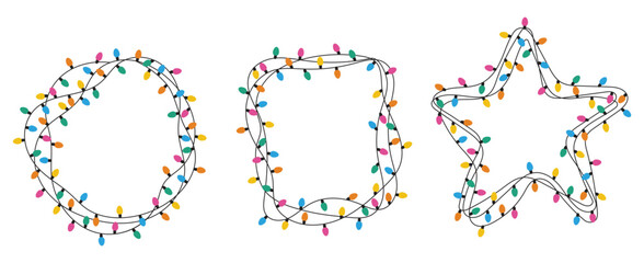Christmas light shape, christmas decoration colorfull vector