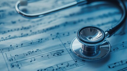 A Stethoscope Resting on a Sheet of Music