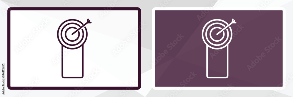 Poster archery champion outline icon. linear vector from user interface concept. thin line white and black 