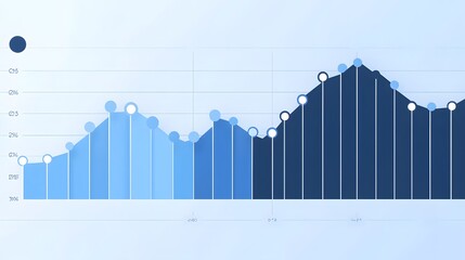 Blue and White Bar Graph Showing Growth Over Time