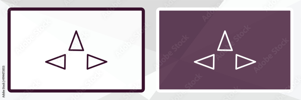 Aufkleber three arrows outline icon. linear vector from user interface concept. thin line white and black thre