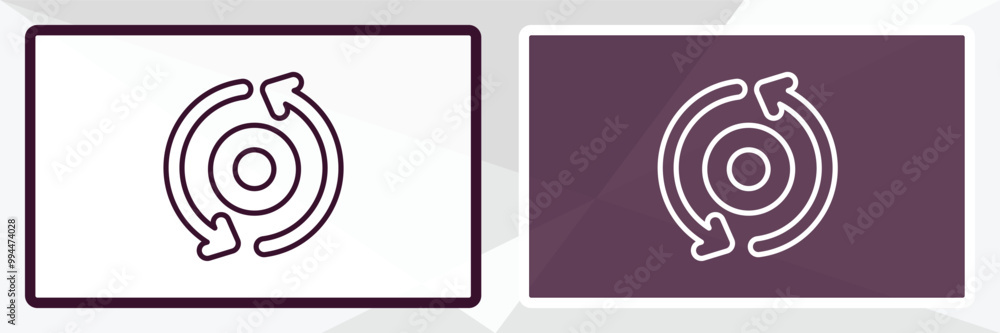 Poster data looping interface outline icon. linear vector from user interface concept. thin line white and 