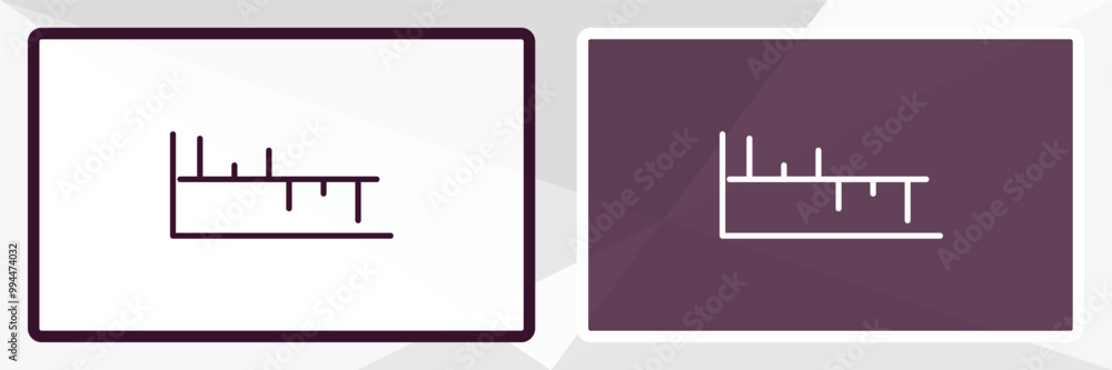 Aufkleber dual bars interface outline icon. Linear vector from user interface concept. Thin line white and black dual bars interface icon isolated on white and dark background