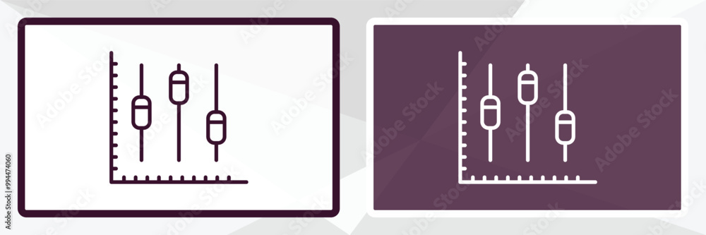 Aufkleber box plot outline icon. linear vector from user interface concept. thin line white and black box plot