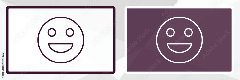 Poster emoticon outline icon. linear vector from user interface concept. thin line white and black emoticon
