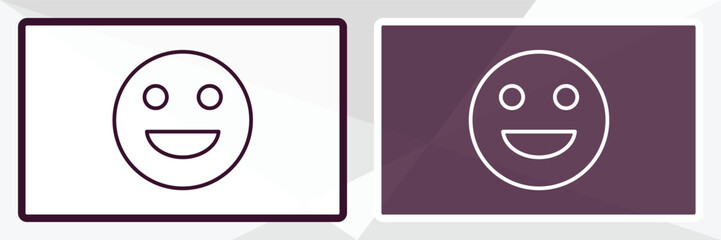 emoticon outline icon. Linear vector from user interface concept. Thin line white and black emoticon icon isolated on white and dark background