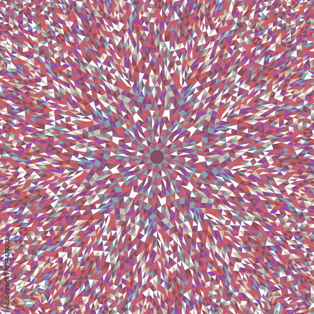 Poster hypnotic dynamic tile pattern mosaic background design - psychedelic abstract colorful polygonal cir