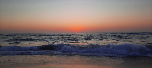 Beach on the sunset moments 