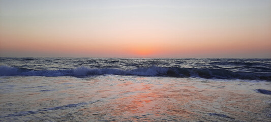 Beach on the sunset moments 