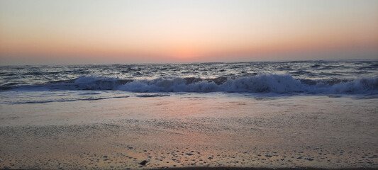 Beach on the sunset moments 