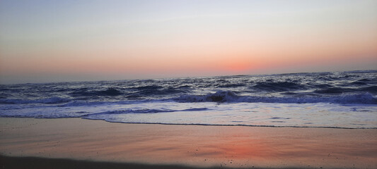 Beach on the sunset moments 