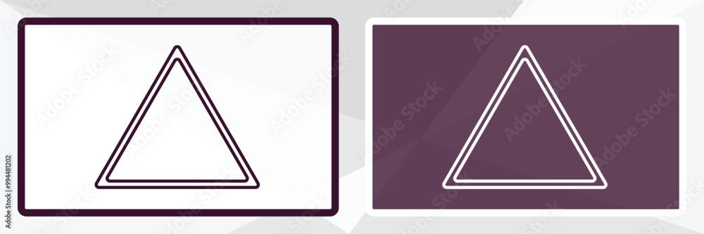 Poster triangular outline icon. linear vector from user interface concept. thin line white and black triang