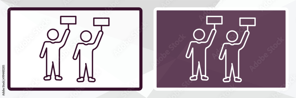 Poster industrial action outline icon. linear vector from user interface concept. thin line white and black